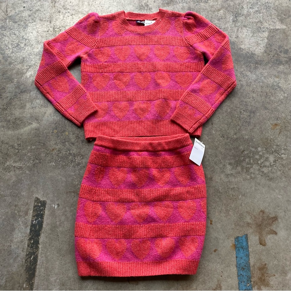 Freshman Hearts Sweater & Skirt NWT